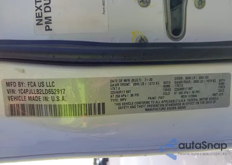 2020 Jeep Cherokee Latitude Plus Fwd из США, поврежденный, VIN 1C4PJLLB2LD652917